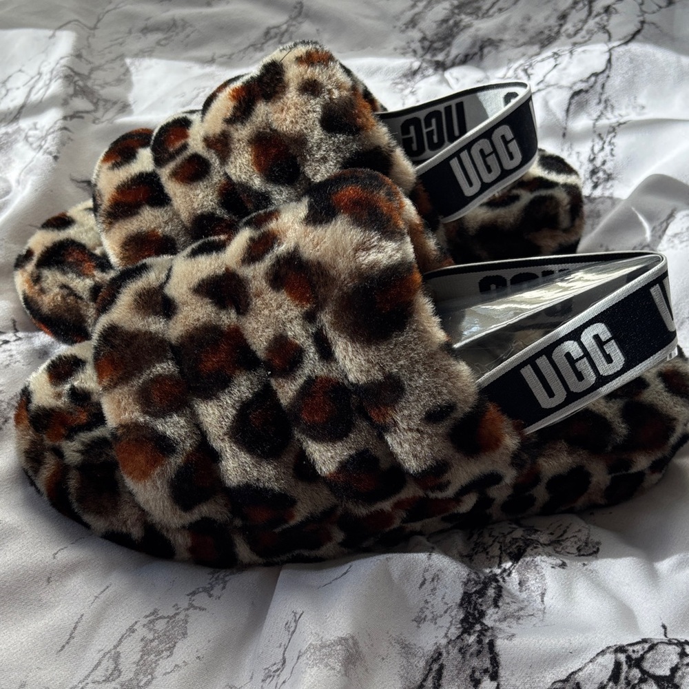 UGG Fluff Yeah Leopard Slides